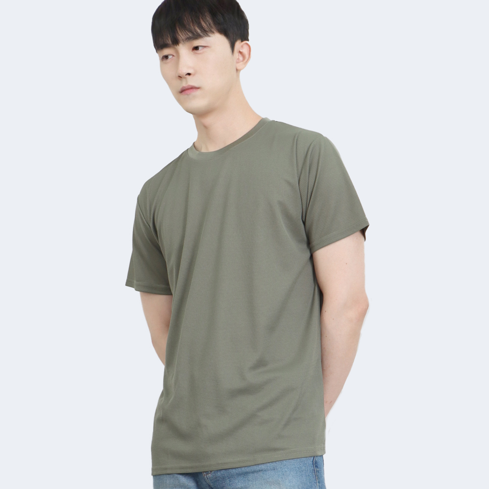 기능성 반팔 쿨티셔츠 남자 무지 쿨론 헬스 냉감 쿨링 운동 티셔츠 : 핏더포유