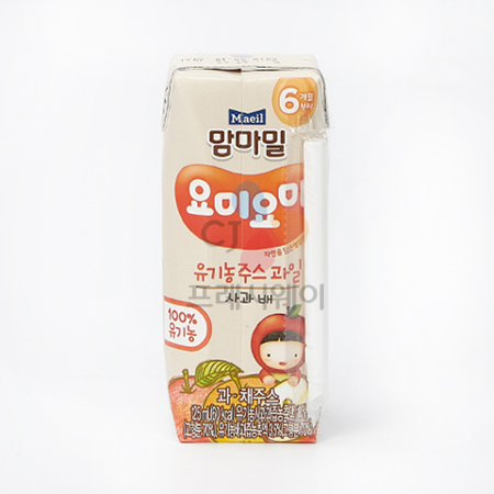 맘마밀 요미요미 유기농 과일주스 (사과 배 125ml x 24입 1BOX) : 꾸러미24