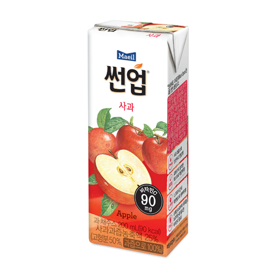 매일우유 썬업 사과 주스 ( 200ml x 24입 ) : 꾸러미24