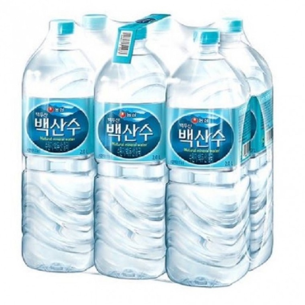 농심 백산수 2.0L x 6병 생수 물 2리터(라벨 유/무 랜덤발송) : 태하쇼핑