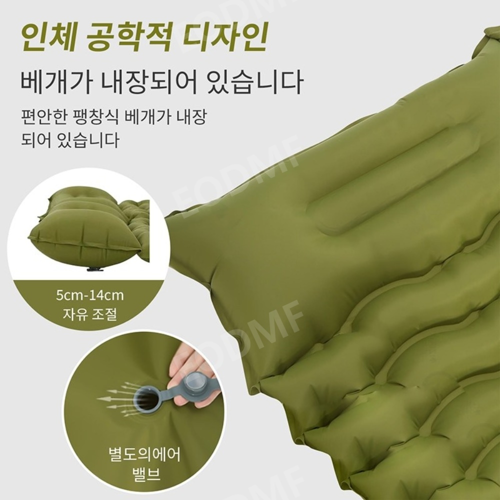 하이킹 캠핑을 위한 자가 팽창 2인용 더블 슬리핑 패드 에어 매트리스 배개 : 이오디엠에프