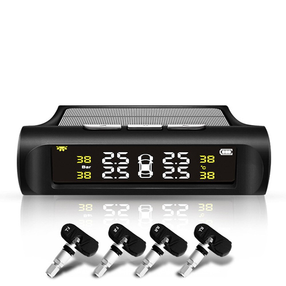자동차부붐 무선 태양열 내장 자동차 타이어 압력 모니터 범용 감지기 LCD 디스플레이 TPMS : 슈슈몽2호