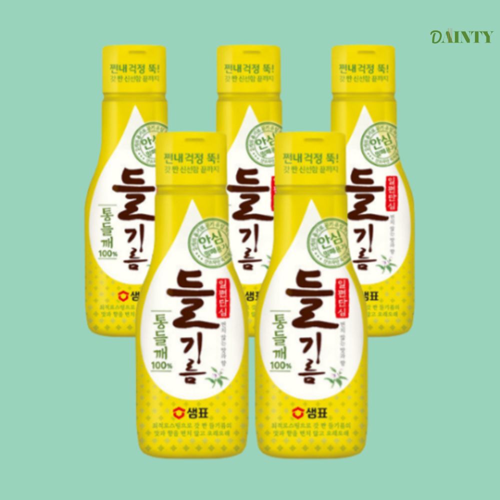 샘표 일편단심 안심용기 통들깨 들기름 200ml x 5개 : 와이비케이