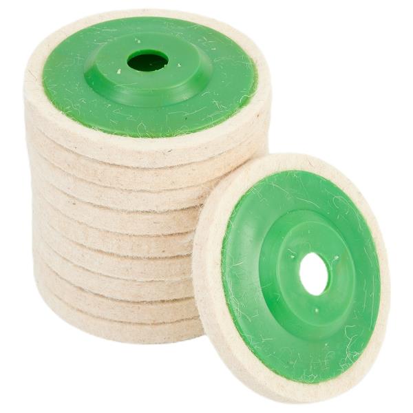 자동차 광택기 폴리싱 광택 셀프 패드 100/125mm 양모 펠트 연마 그라인딩 휠 패드 앵글 버핑 휠, 금속 대리석 유리 세라믹 : 은빛-상점