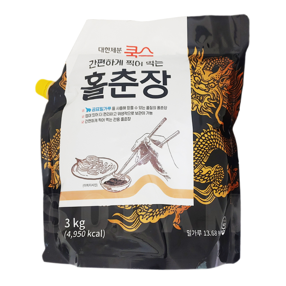 대한제분 쿡스 홀춘장 3kg/ 업소용 중식소스 중식재료 짜장소스 춘장 : 소담푸드