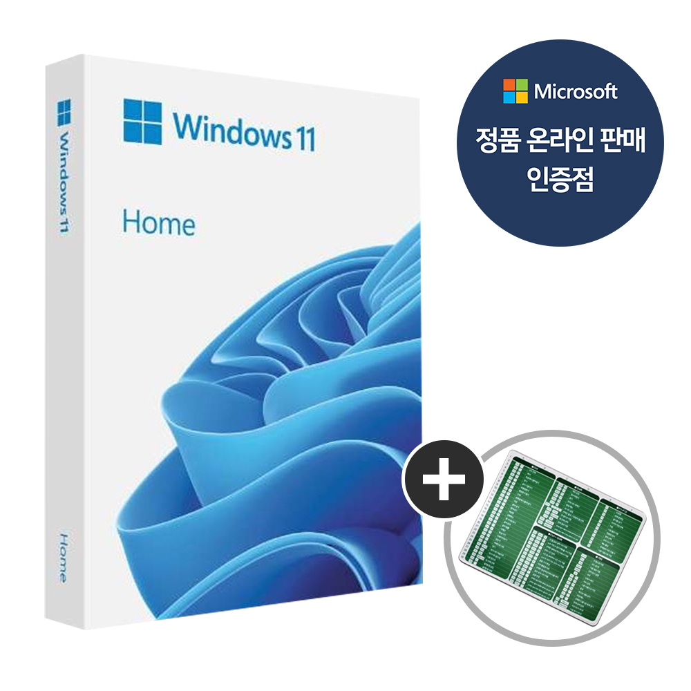 [한국정품인증점] MS 윈도우 11 Windows Home FPP 처음사용자용 영구 제품키 USB설치 : 소프트이즈