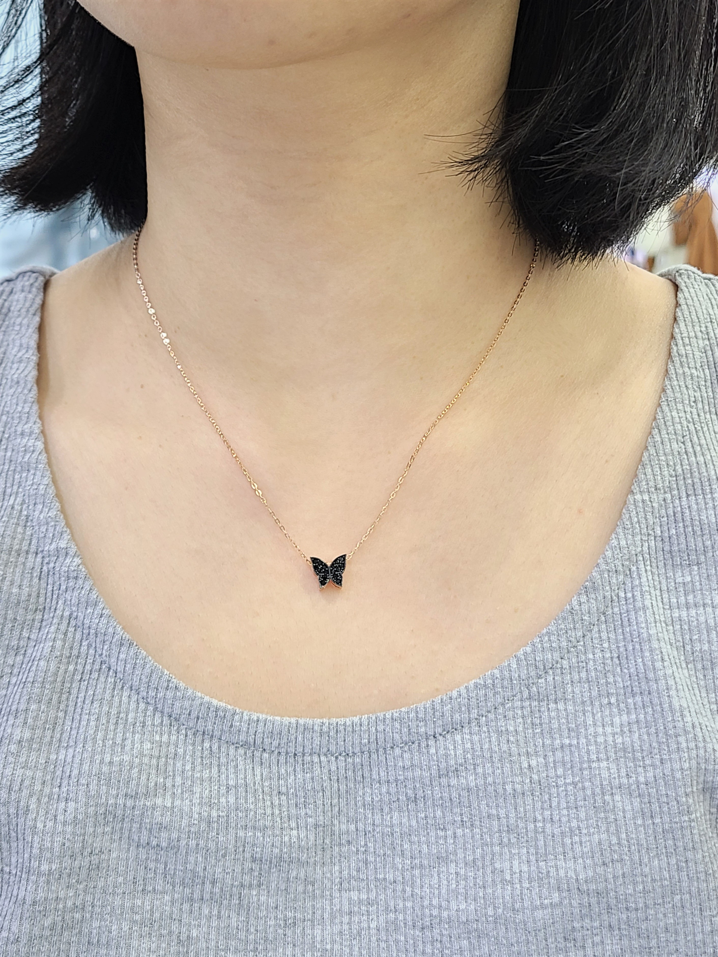 파이치치 14k/18k 금  블랙스톤  나비 펜던트 목걸이 GWGP1641PN-BK : 세이브존 상동 파이치치