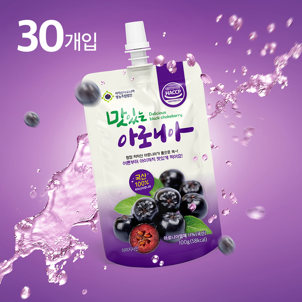 맛있는 치악산 아로니아 스파우치 30포 : 치악산아로니아 샛별농원