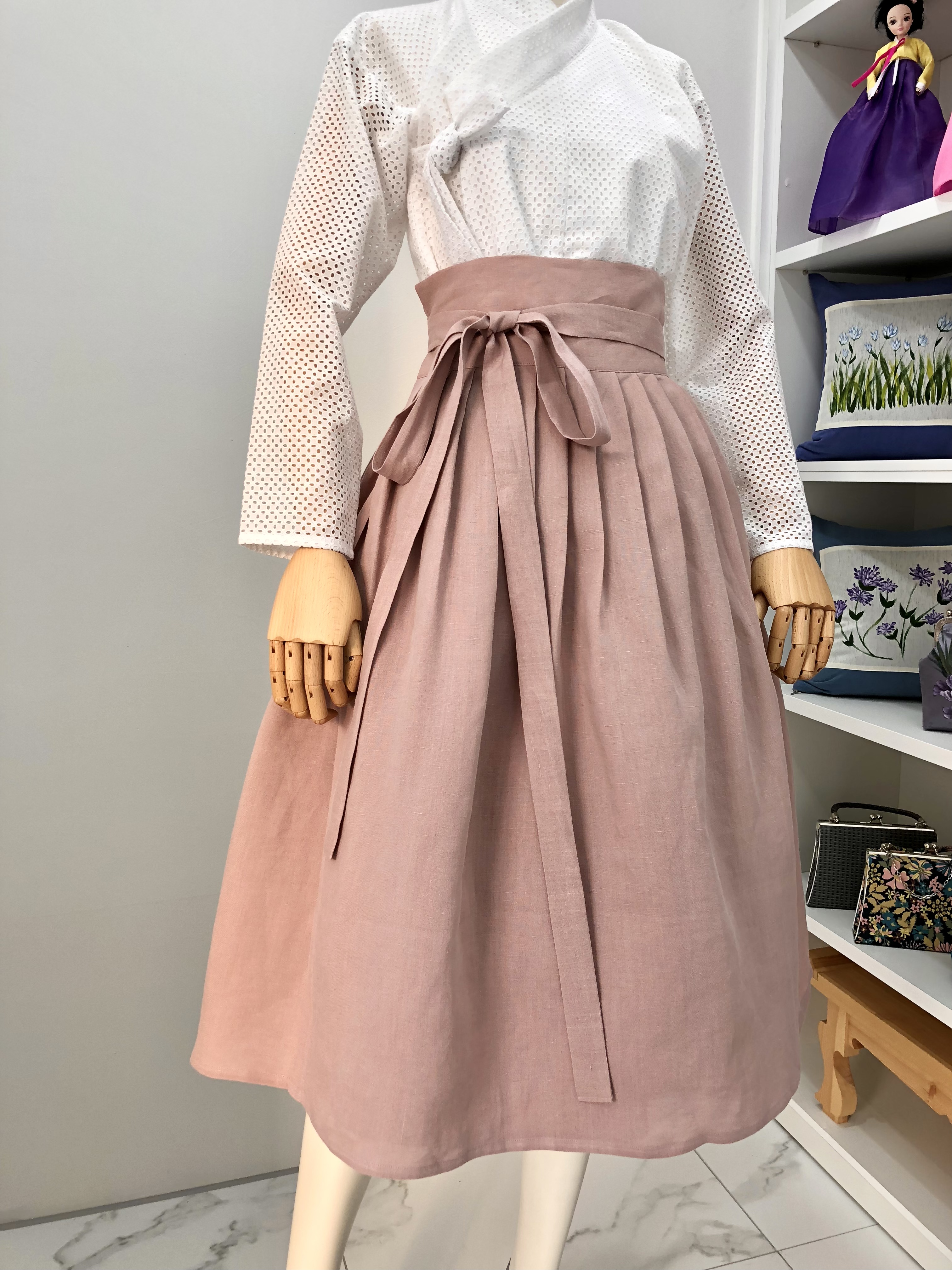 생활한복 린넨 벚꽃 허리치마 : 단미의 바늘꽃이야기