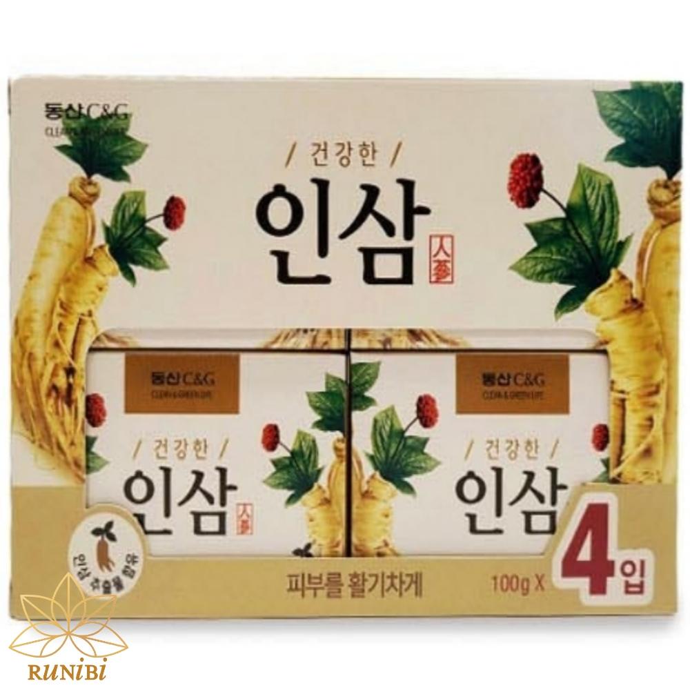 단단한 세수 비누 세안 비누 사우나 목욕탕 인삼 비누 4개 : 루니비