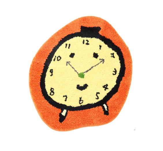 creahome 크레아홈 odd clock 시계 귀여운 이색적인 발매트 포인트 러그 : 크레아홈 creahome