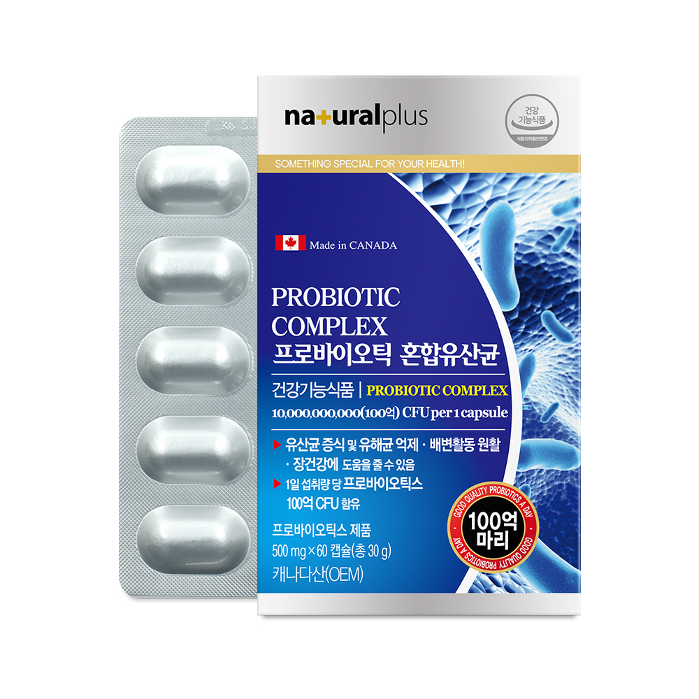 내츄럴플러스 차태현 100억 프로바이오틱스 혼합 유산균 캐나다 60캡슐, 6개 : 내츄럴플러스