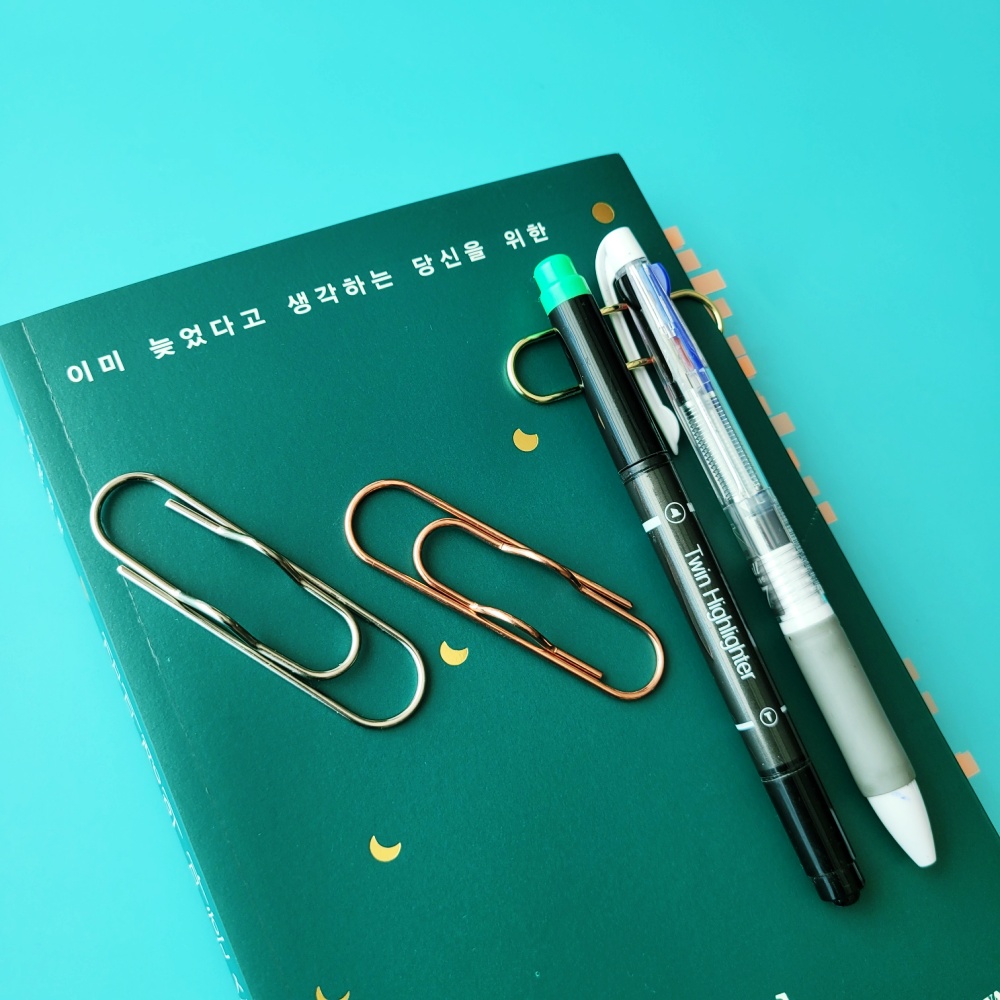 얇은 숏 인덱스 독서 밑줄 붙이는 형광펜 짧은 필름 플래그 퍼플 : 보그꽁뜨