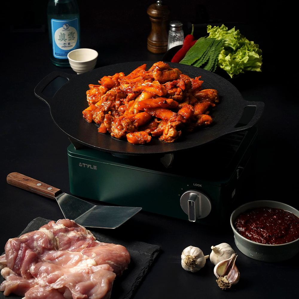 철원삼성닭갈비 맛집 양념 닭갈비 국내산 닭다리살 숯불 캠핑음식 춘천닭갈비 밀키트 1.15kg (2~3인분) : 삼성닭갈비