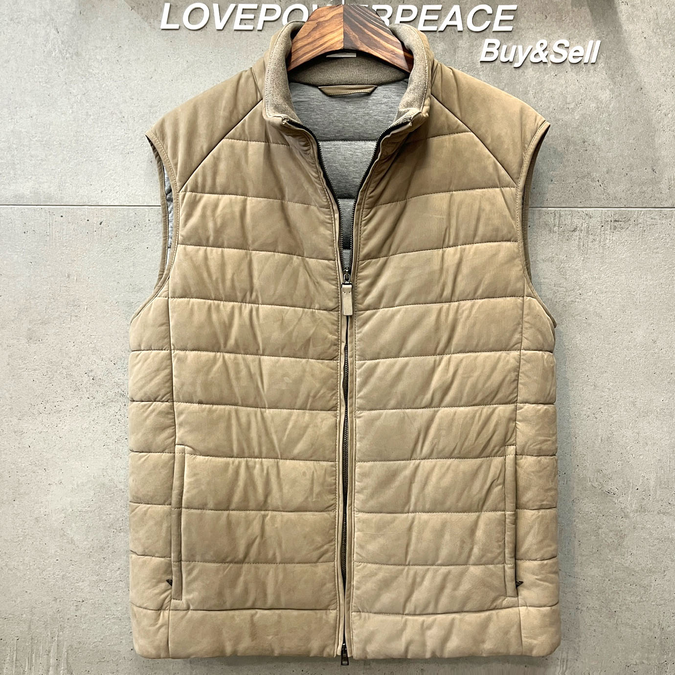 브리오니 Brioni 스웨이드레더 패딩베스트 브라운-F022830 압구정중고명품의류매장빈티지샵 : 러브파워피스 중고명품의류