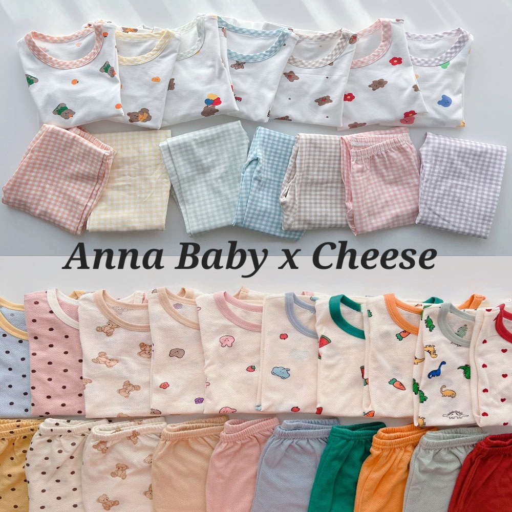 치즈 아동 실내복 파자마 반팔 긴팔 아기 유아 아동내의 : Anna Baby