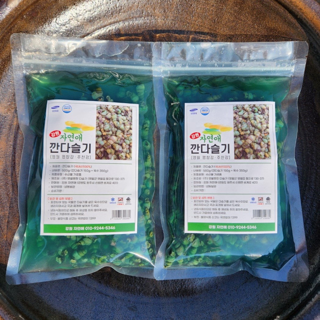 영월평창 자연산 국내산  깐다슬기 다슬기 올갱이 500g : 강원자연애