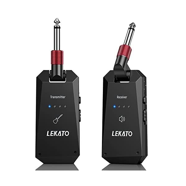 레카토 LEKATO 무선 기타 시스템 5.8GHz 송신기 수신기 일렉트릭 베이스용 4채널 충전식 오디오 시스템WS 90100186 : 반디네상회