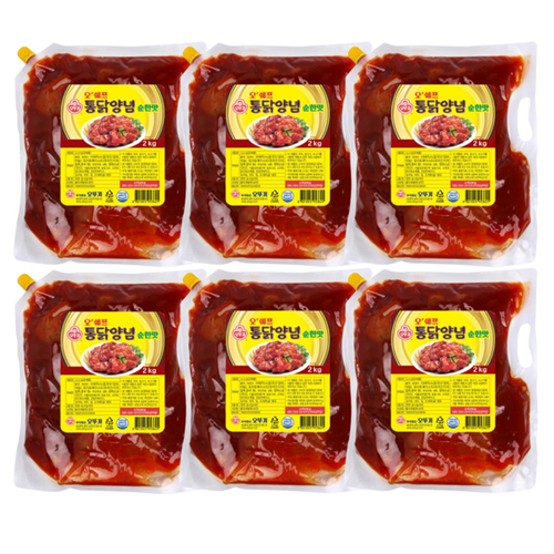 오뚜기 오쉐프 통닭양념 순한맛 2kg 6개 : 스마트바잉