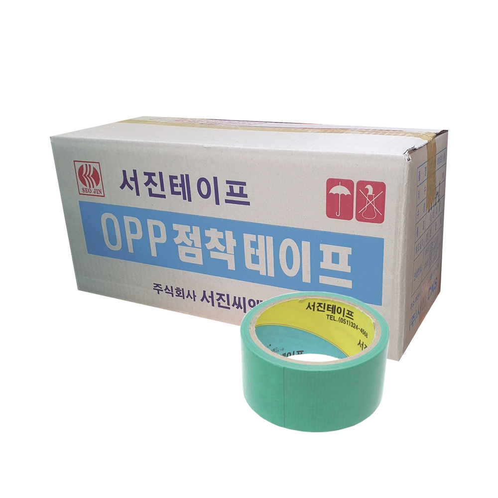 OPP 포장 테이프 청테이프 50개입 1박스 (서진테이프) : 에스엠크린