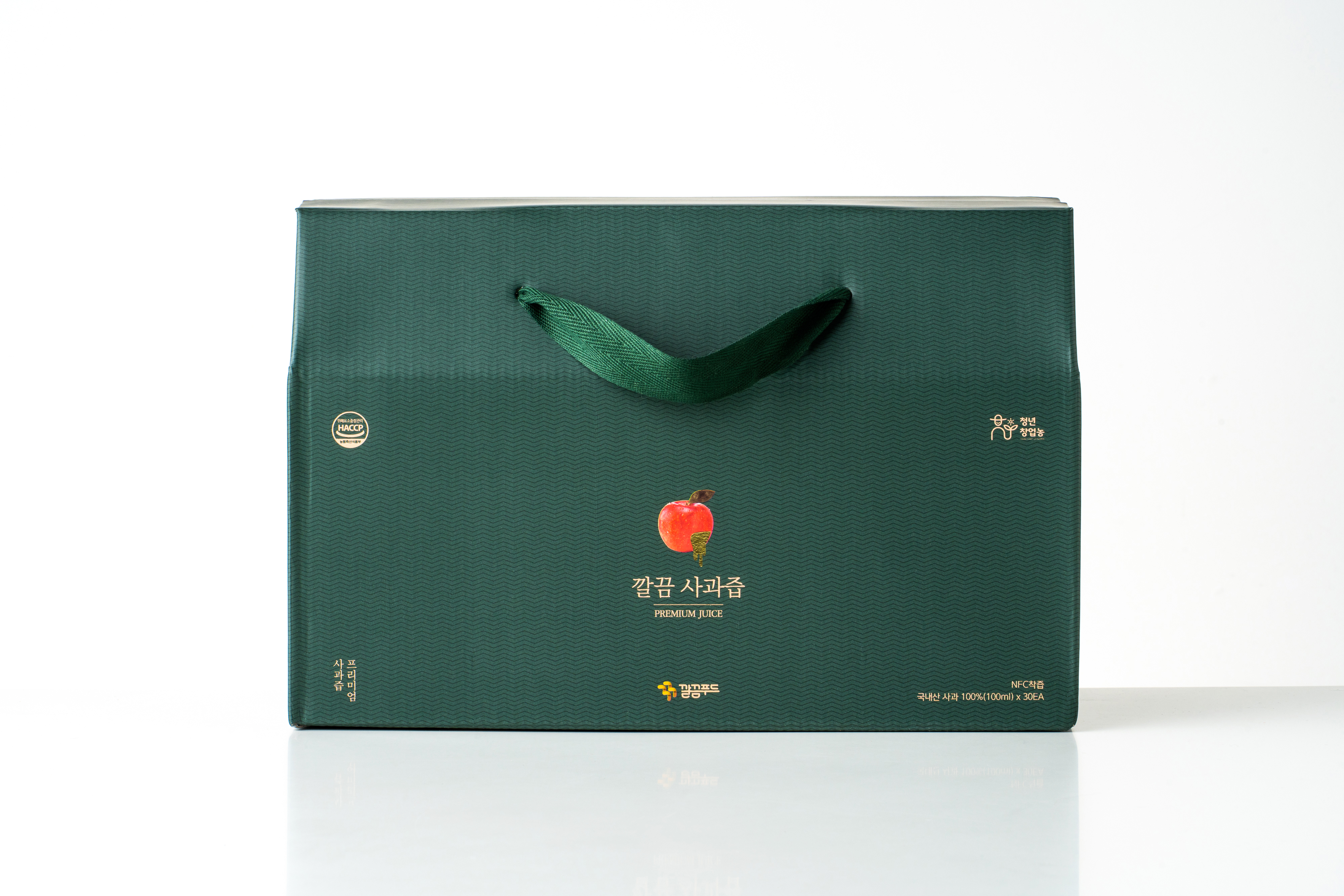 깔끔푸드 강원도 영월 청년농부 100% NFC 착즙 고급사과즙 100ml x 30포 : 깔끔푸드