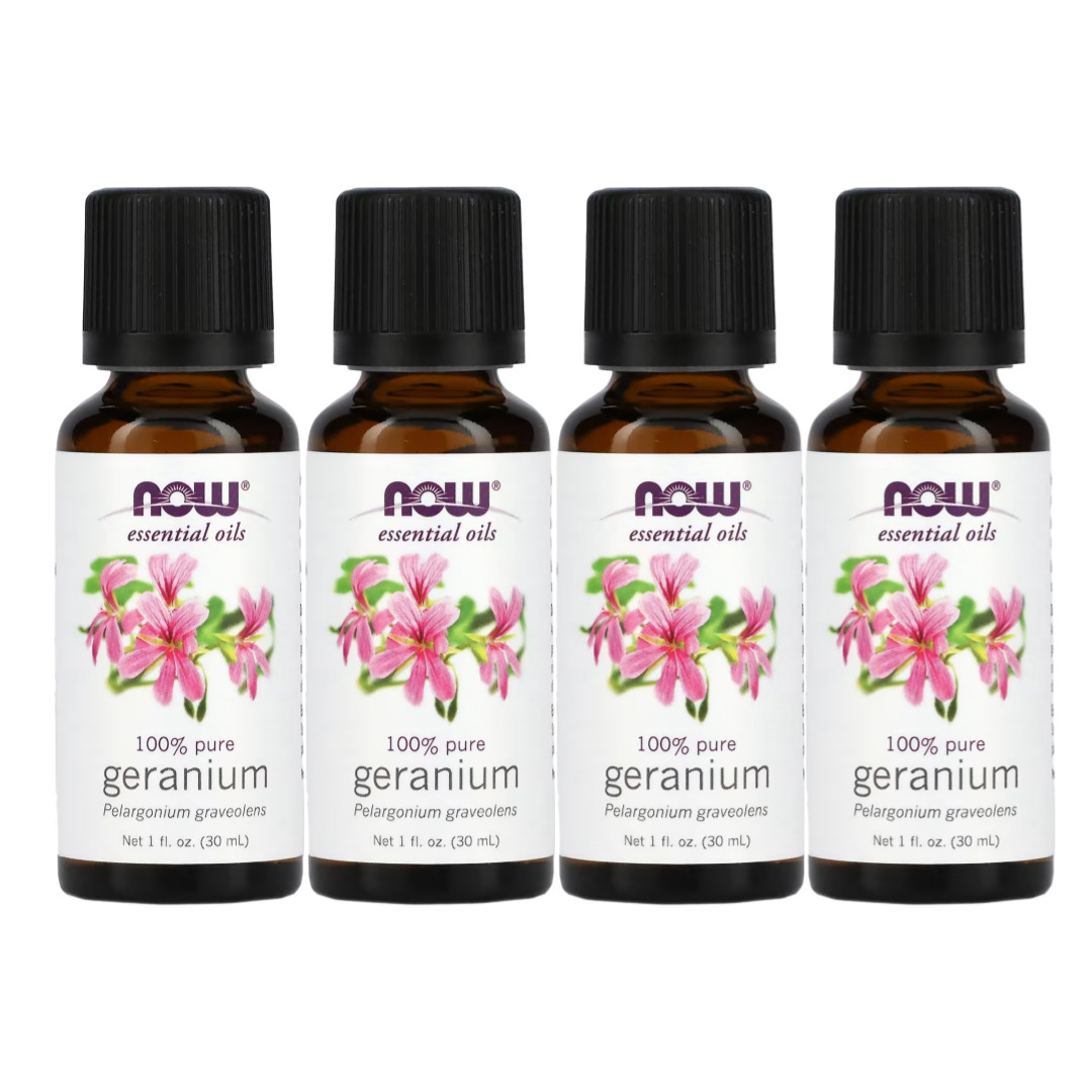NOW Foods 에센셜 오일 제라늄 1fl oz(30ml) x 4 : 엘로우프리지어2