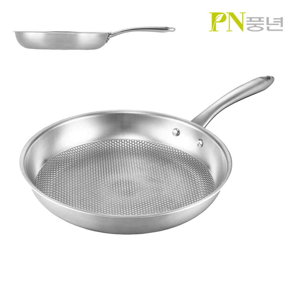 PN풍년 위더스 프로라인 IH 프라이팬 28Cm 스테인리스 통3중/무광 엠보 인덕션 : 에이치컴퍼니 주식회사