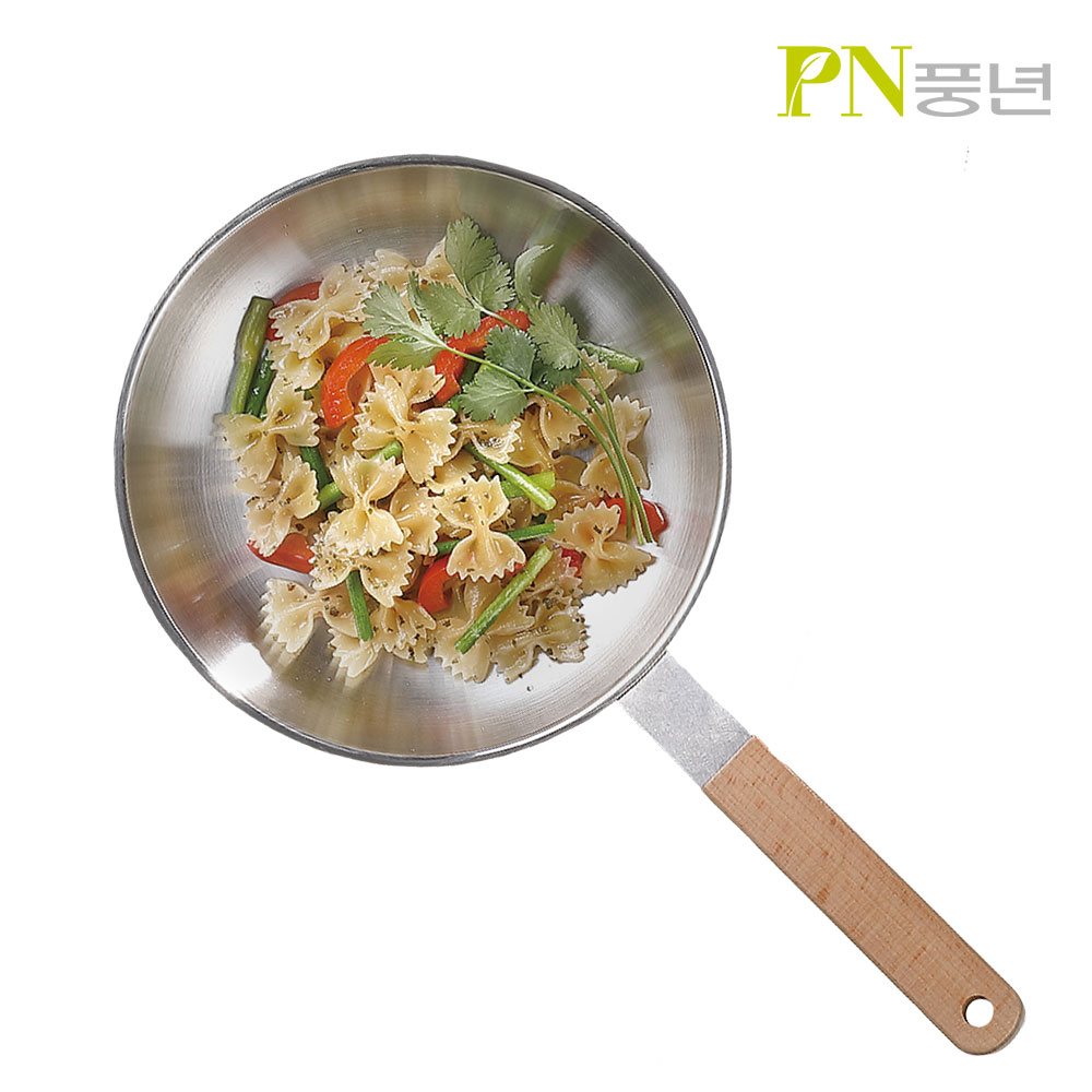 PN풍년 위더스 우드라이트 IH 소테팬 22Cm 스테인리스 통3중/우드핸들 인덕션 : 에이치컴퍼니 주식회사