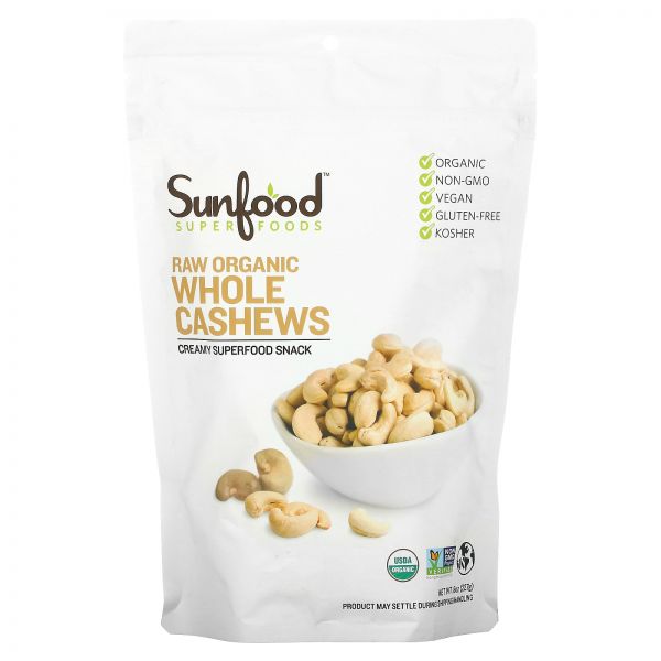 썬푸드 Raw 오가닉 Organic 통 Whole 캐슈 Cashews 8 227g : 비타상점