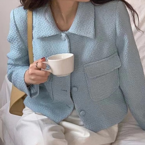 벨라_베이직 포켓 카라 트위드 자켓 : 오우브마켓