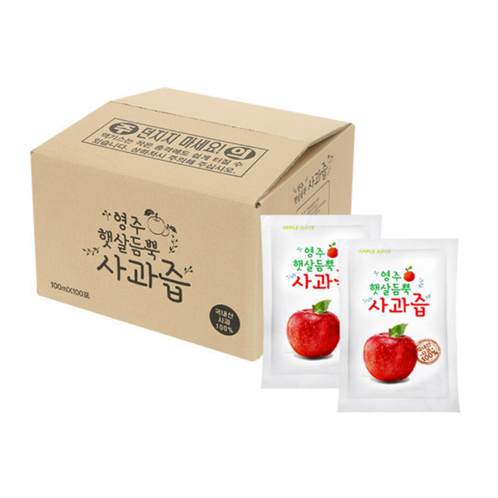 영주 햇살듬뿍 사과즙 100ml 50포 : 히트24