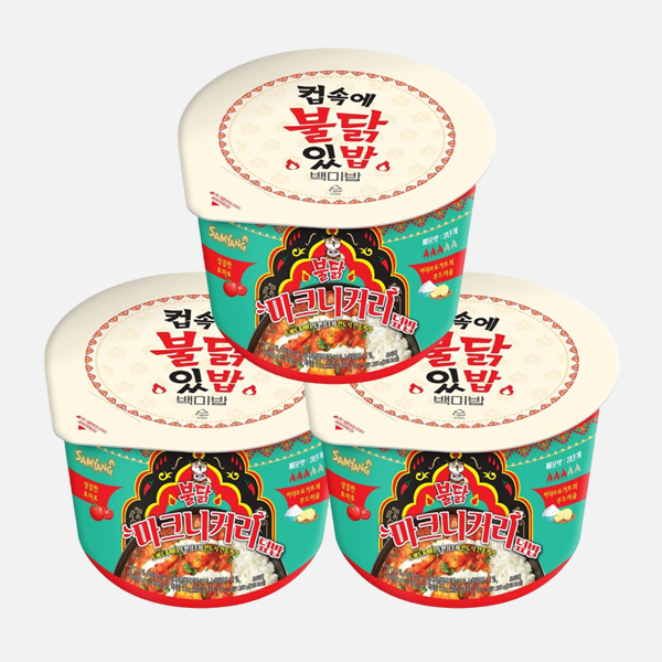 삼양 불닭마크니커리덮밥 260g 3개입 컵밥 혼밥 즉석식품 전자레인지 조리 [g] : 챙기미