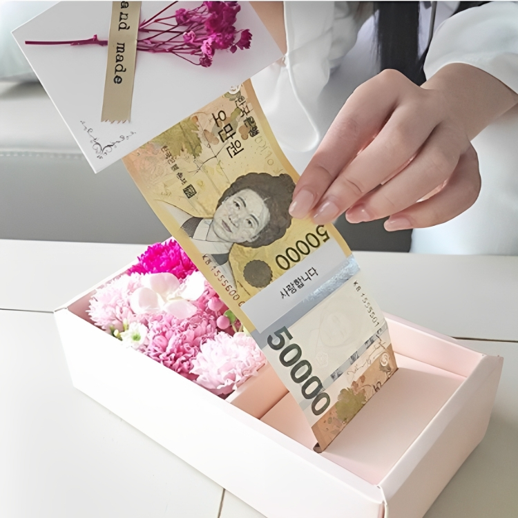 돈뽑는케이크 만들기 카네이션 반전 용돈박스 돈나오는케이크 : 라플몰