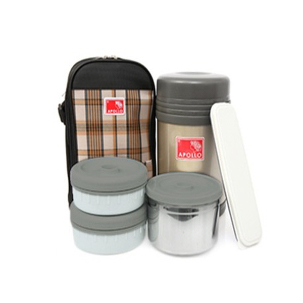 아폴로 보온 도시락세트 1550ml APL-1600 밥통+국통+반찬통+수저저분+가방 : 제이앤지캔들스토어