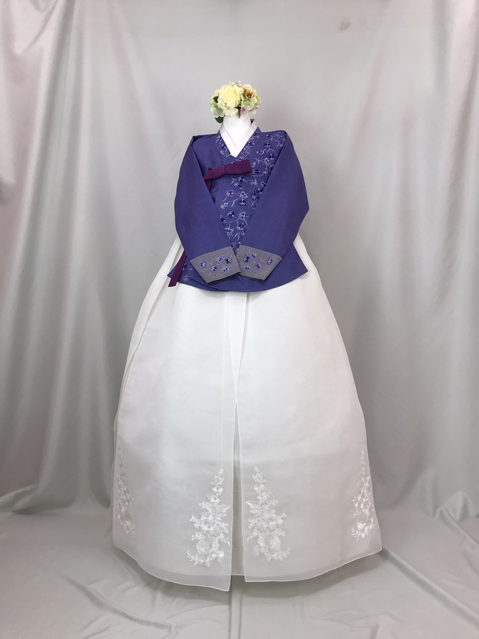 미인수한복대여 본견퍼플황후 신부 하객 결혼 : 미인수 한복