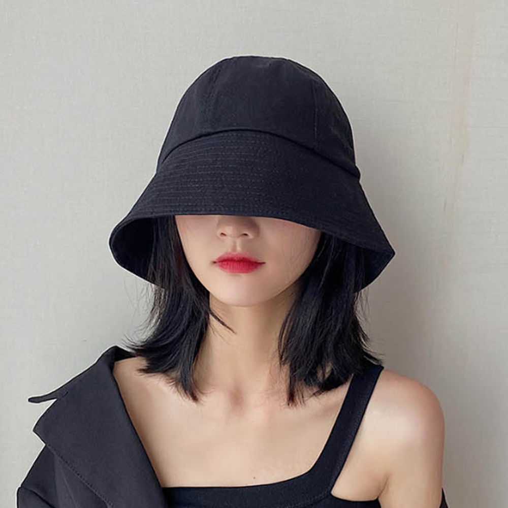 작은얼굴 착시 모자 블랙 벙거지 페도라 사파리햇 여자 버킷햇 얼굴소멸 봄 여름 가을 심플 : 비앤채