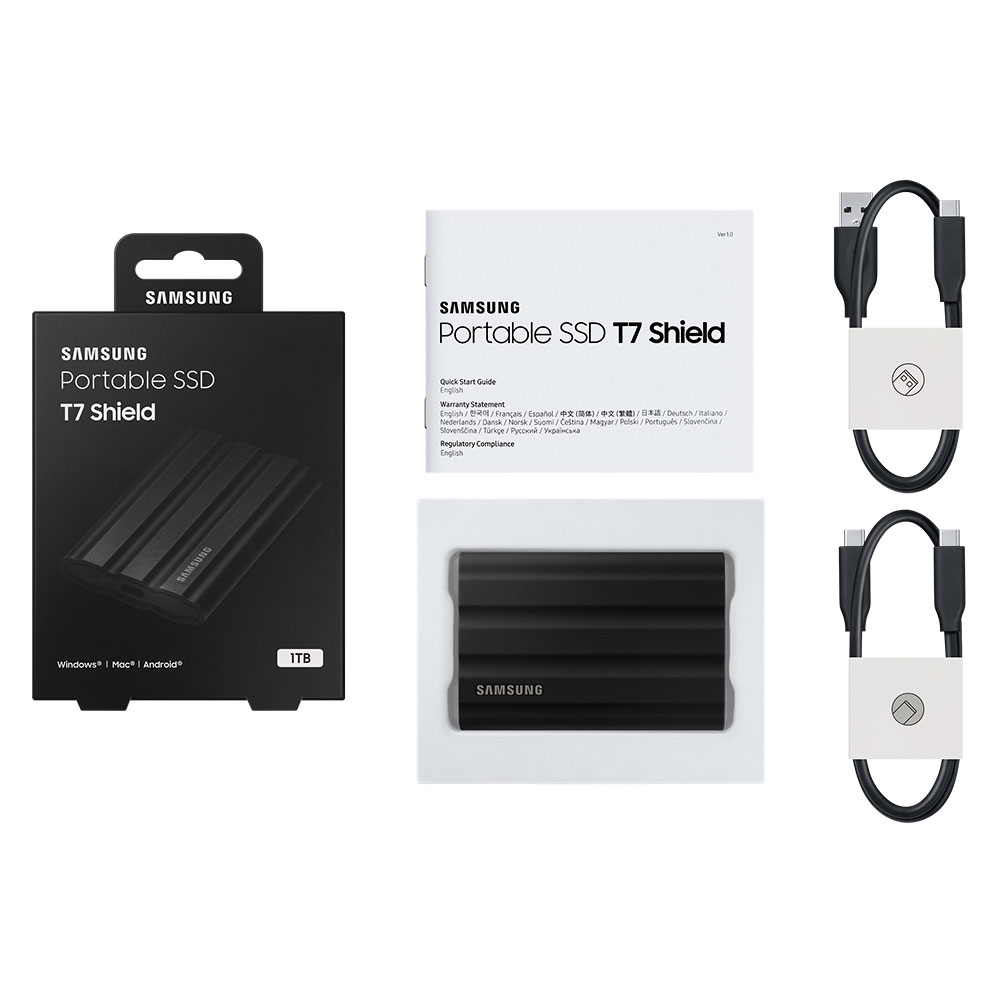 삼성전자 삼성 포터블 T7 Shield 실드 정품 2TB Gen2 USB3.2 C타입 SSD외장하드+삼성파우치 : KG마켓
