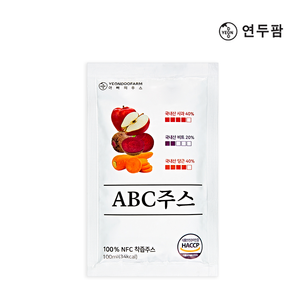 찢어먹는) 국내산 ABC주스 100ml 낱개 : 연두영농조합법인