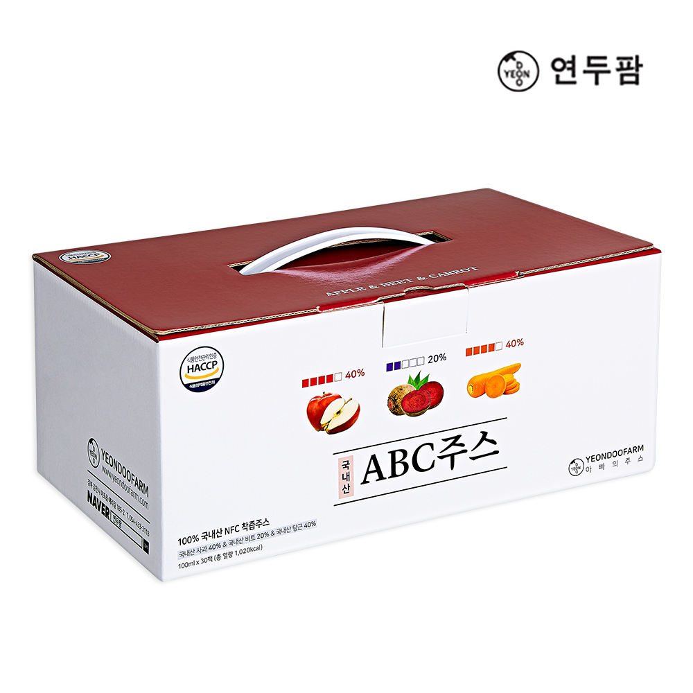 찢어먹는) 국내산 ABC주스 100ml 30개입 한박스 : 연두영농조합법인