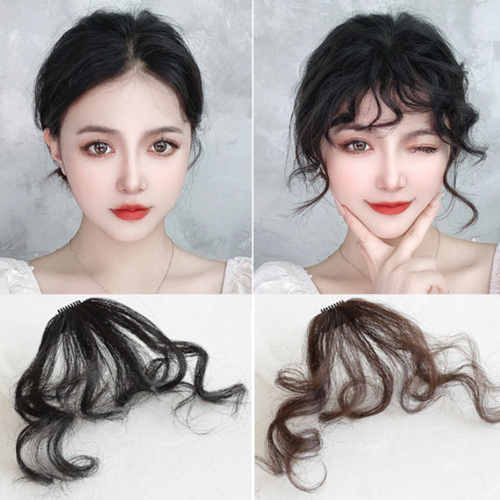 앞머리 웨이브 붙임머리 똑딱이 볼륨 부분가발 : 루카 부스