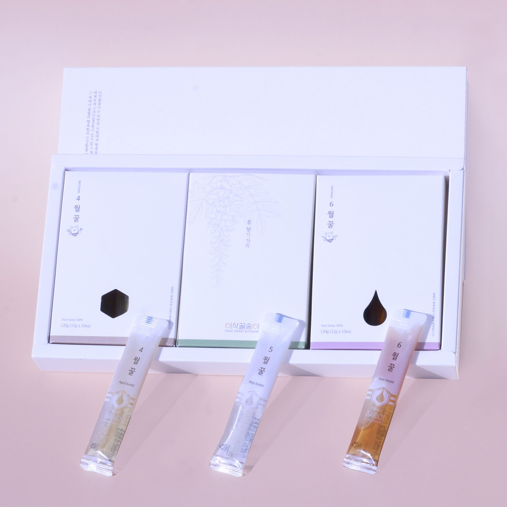 이삭꿀송이 천연 벌꿀 스틱 12g 30포 아카시아 꿀 선물세트 : 이삭꿀벌농원