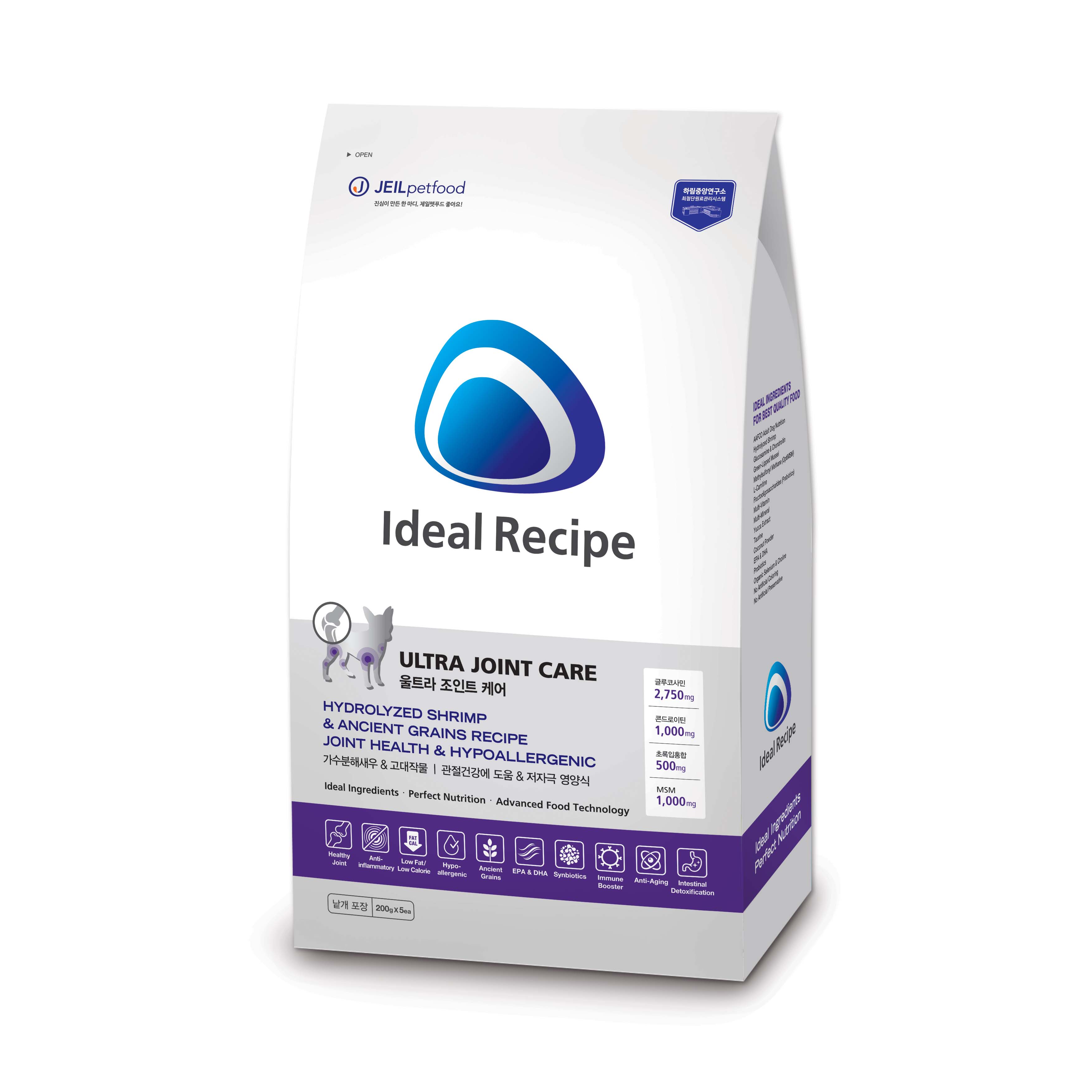 아이디얼레시피 퍼피 어덜트 시니어 스킨 울트라조인 울트라스킨케어 사료 1kg : 스킨냠냠