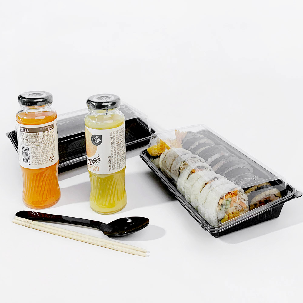 국내산 두 줄 김밥 도시락 용기 세트 K2 600개 : 쿡앤팩