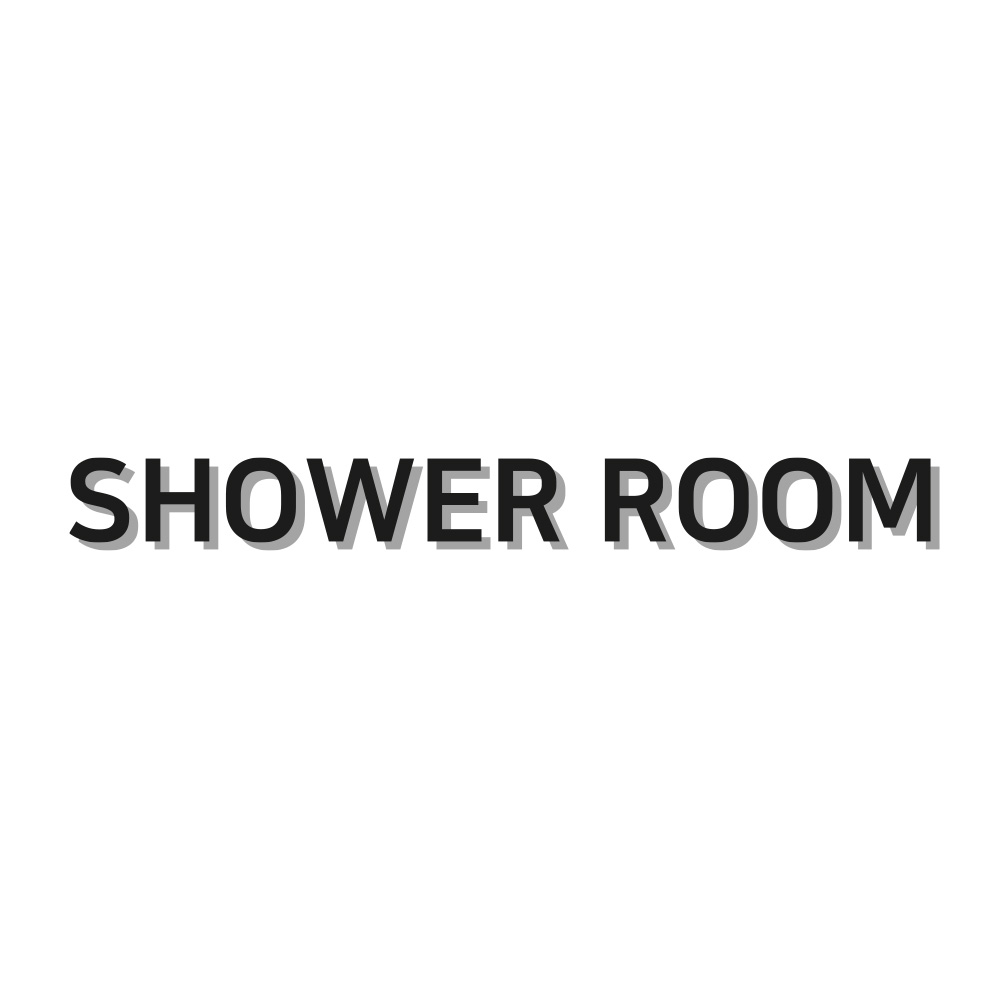 SHOWER ROOM 샤워실 표지판 표시 글자 문구 : 디자인스튜디오투명