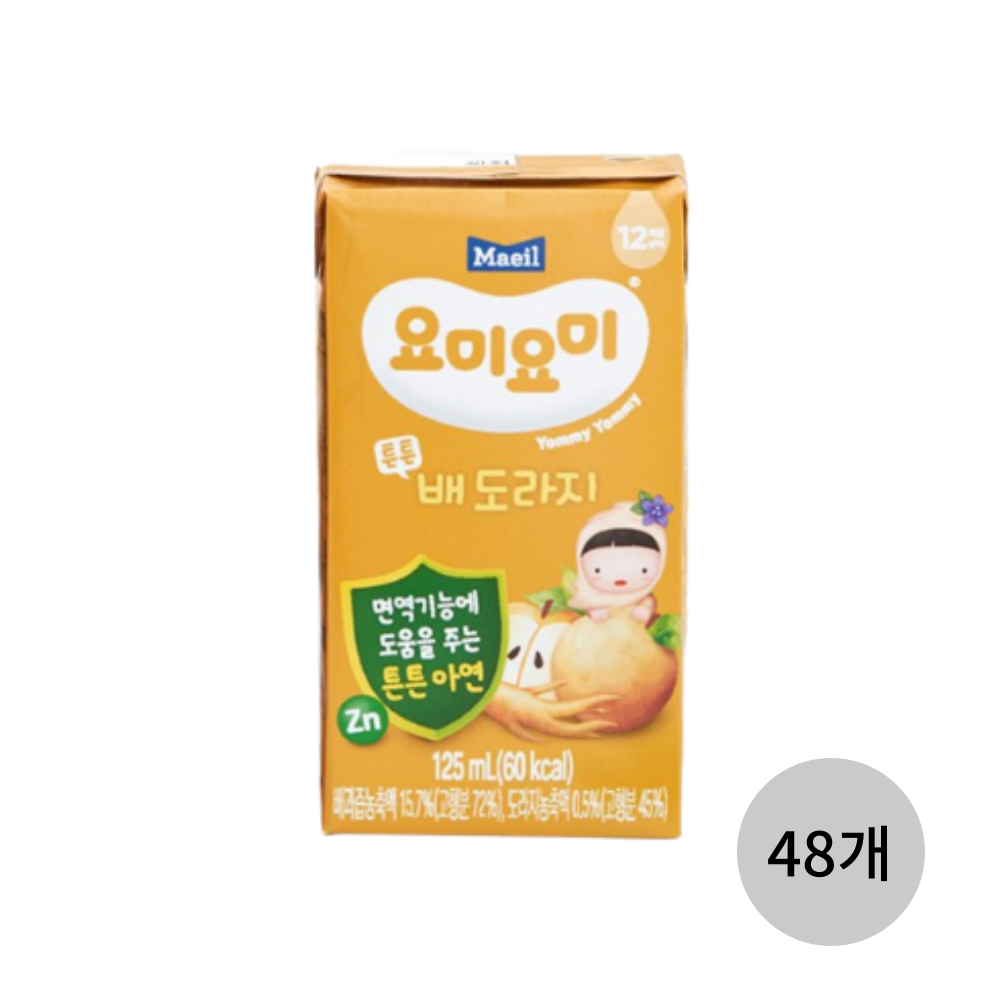 매일유업 요미요미 튼튼 배도라지 125ml x 48개 : 조기가자