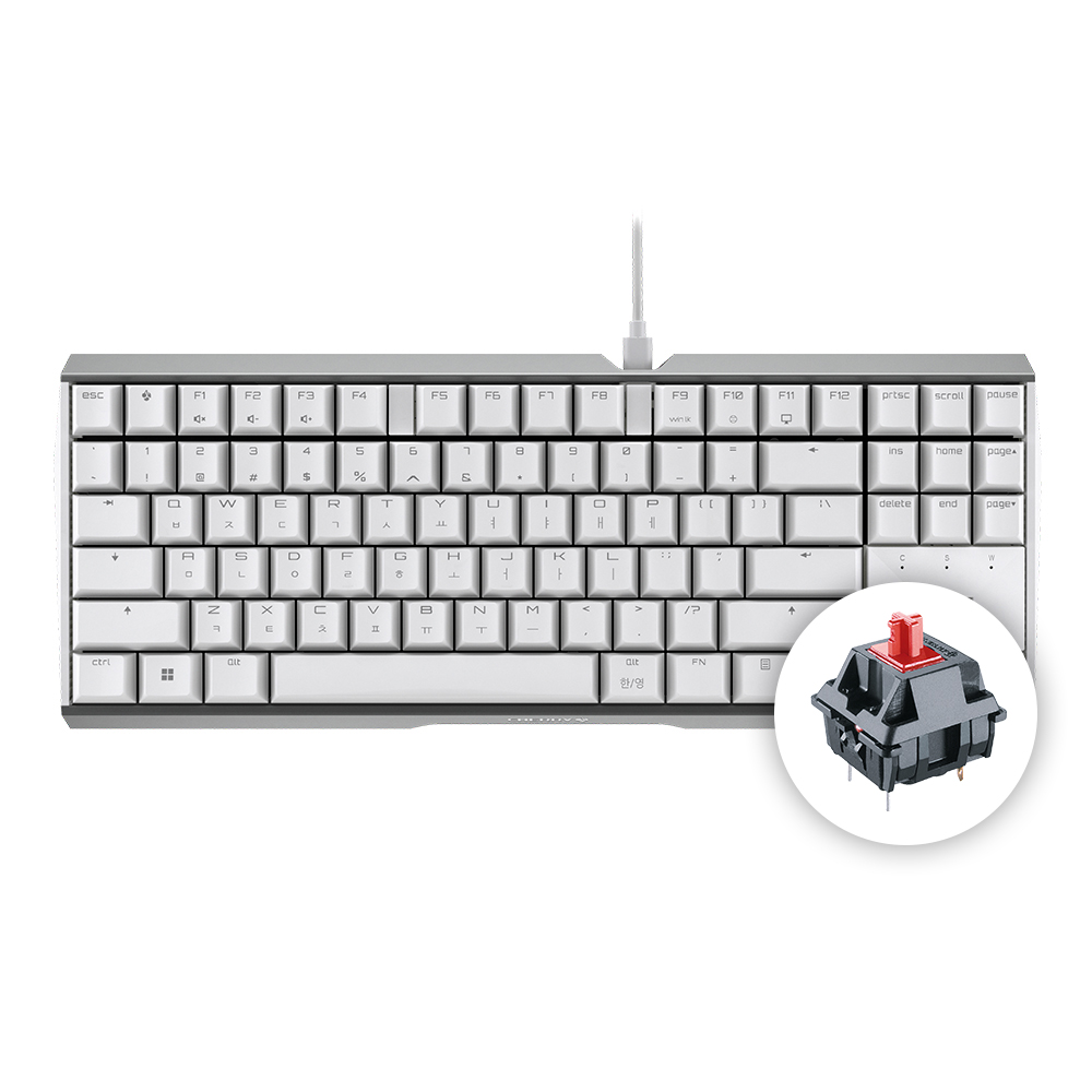 체리 MX 3.0S TKL 사무용 기계식 키보드 게이밍 텐키리스 화이트, 적축 : CHERRY 체리키보드
