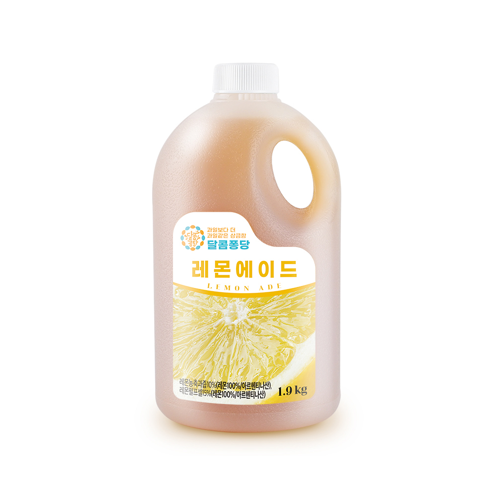 달콤퐁당 레몬 에이드 1.9kg 과일 원액 음료 베이스 스무디 만들기 홈 카페 레시피 : 싸니잡동싸니