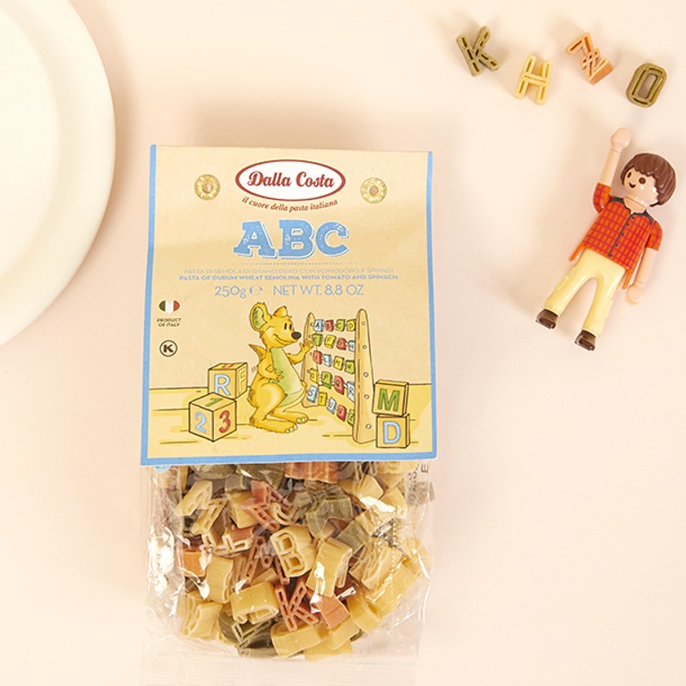 달라코스타 아기파스타 듀럼밀 알파벳, 250g, 1개 : 욤요미몰