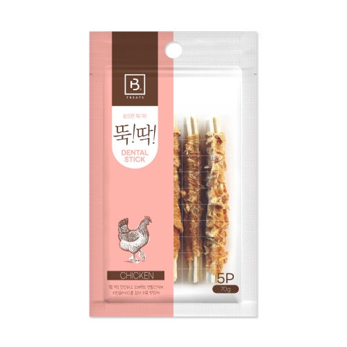 브리더랩 뚝딱 덴탈스틱 발포껌 치킨 5p, 70g, 1개 : 바른펫