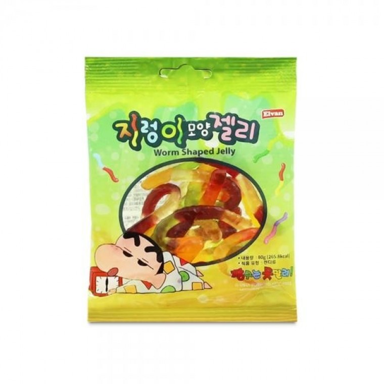 짱구 지렁이 모양 젤리 80g 어린이집간식 간식추천 웜젤리 : 꽁이상사